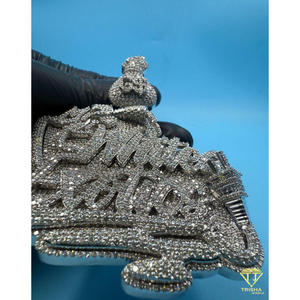 จี้รูปถุงเงินแบบ Iced Out สลักอักษรตามสั่ง สร้อยคอฮิปฮอป เพชรโมอิสซาไนต์ สร้อยหรูหรา ของขวัญเครื่องประดับสุดหรู - Product Image 3