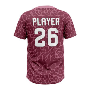 Maillot de baseball personnalisé en gros pour équipe, style 2 boutons, respirant, séchage rapide, polyester, sublimation, chemise de sport - Product Image 3