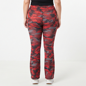 Drawstring Waist Camo Printed <b>Flare</b> Pants Women's Plus Size Yoga Compression Pants <b>Flare</b> Leg Gym <b>Leggings</b> Camo Polyester Tights - Product Image 2