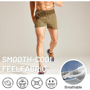 Shorts de sport pour hommes, taille élastique, couleur unie, décontractés, pour l'entraînement et la détente, coupe ample, été, respirants, écologiques, biologiques - Product Image 3
