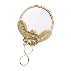 Vintage Style Gold <b>Leaf</b> Floral Round Mirror Frame Metal Art <b>Wall</b> Hanging Mirror for Modern Home Interior <b>Decor</b> Wholesale - Product Image 1