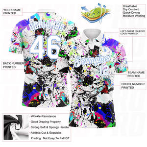 Polo homme grande taille personnalisé avec logo, vente en gros, manches courtes, été, haute qualité, chemises de golf, polos de golf Splashes - Product Image 3