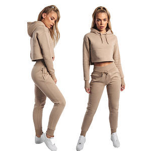 Conjunto de Sudadera con Capucha y Pantalones Cortos para Mujer, 100% Algodón, Personalizado, de Alta Calidad, Felpa Francesa, Diseño Liso con Decoración Vintage de Encaje - Product Image 6