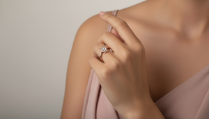 14K Gold & Natural Diamond Women's Juvencia Design Ring with <b>9</b> Brilliant Cut Stones Rhodium Plated | Luxury 0.10Ctw Dailywear - Product Image 5