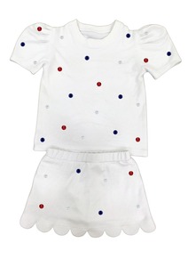 Ensemble haut et short pour femme adulte, décontracté, d'été, 100% coton, au-dessus du genou, respirant, avec patchs perlés, pour usage quotidien, de haute qualité - Product Image 3