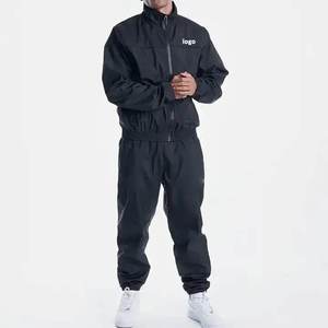 High Quality Men's Jackets lightweight plain solid smooth fabric waterproof tracksuit unisex oversize full <b>zip</b> nylon wear tracks - Product Image 2