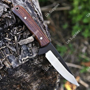 Cuchillo Táctico Compacto de Hoja Fija, Mango de Madera de Palisandro, Hoja de Acero Inoxidable Forjada a Mano con Punta Caída, 8 Pulgadas de Largo, OEM/ODM Disponible - Product Image 4