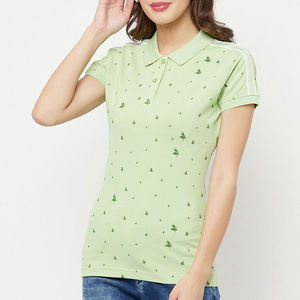 เสื้อคลาสสิกสำหรับผู้หญิง ผ้าฝ้ายถัก 100% สีพื้น แขนสั้น ระบายอากาศได้ดี สวมใส่สบาย สไตล์ลำลอง สตรีทแวร์ ดีไซน์สั่งทำได้ - Product Image 4