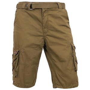 Shorts cargo décontractés respirants et écologiques pour hommes, à séchage rapide, taille haute, avec cordon de serrage, motif uni, en toile - Product Image 2
