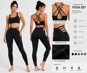 Ensemble de yoga pour femmes, tenue de sport, ensemble de vêtements de fitness, soutien-gorge de sport, leggings, vêtements de sport, fabricant de vêtements de sport pour femmes, vêtements d'entraînement personnalisés - Product Image 5
