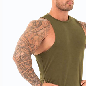 Débardeur sans manches 100 % coton pour homme, respirant, anti-boulochage, séchage rapide, gilet de musculation, fitness, logo personnalisé - Product Image 4