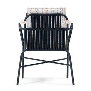 Modern Metal Living Room Chair with Slat Back Cushioned Seat Removable <b>Cover</b> Outdoor Leisure <b>Armchair</b> - Product Image 5