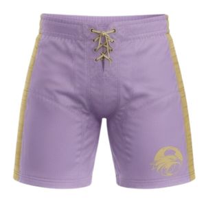 Men Purple Gold Sublimated Ice Hockey Jersey Shorts Set V Neck Striped Polyester <b>Athletic</b> Team Wear Performance Sports Apparel - Product Image 4