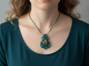 Collares de Macramé Hechos a Mano con Aleación de Zinc, Cadenas con Forma de Bola de Buda, Piedra Brillante, Joyería Curativa Ajustable, Venta al Por Mayor - Product Image 3