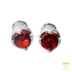 Pendientes Redondos de Plata de Ley 925 con Diamantes de Moissanita, Gran Brillo en el Centro, Engaste en Tono Dorado, Joyería Elegante para Minoristas - Product Image 5