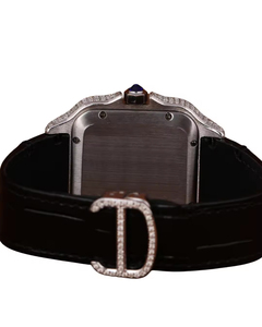 Montre Unisexe de Luxe Forme Antique Hip Hop en Acier Inoxydable Noir avec Mouvement Quartz ETA, Moissanite VVS Sertie, 3 ATM, 40mm, Discret - Product Image 4