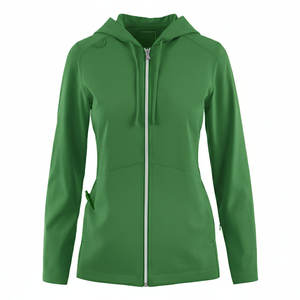 Blouse médicale à capuche pour femme, entièrement zippée, uniforme d'infirmière, manteau de réchauffement, tenue de travail pour hôpital et médecins, en tissu extensible - Product Image 2