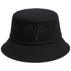 Bob personnalisé rose et vert pour sororité avec broderie de palmier à sequins sur le panneau avant, style unisexe décontracté pour la plage, le printemps et l'été, pour adultes - Product Image 3