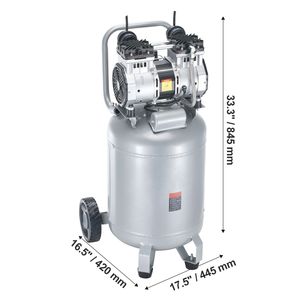 Compressore d'aria ultra silenzioso da 13 galloni, 2HP, 4.6 SCFM@90PSI, senza olio, con serbatoio per gonfiaggio automatico pneumatici, 66dB decibel - Product Image 6