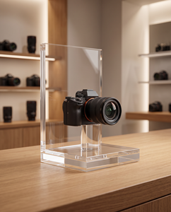 Exhibidor Vertical de Acrílico Transparente Moderno y Versátil para Cámaras, Exhibidor Elegante de Mostrador para Productos Digitales de Alta Calidad - Product Image 4