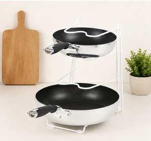 Wholesale Space-Saving 3-Tier Frying Pan Rack Organizer Metal Kitchen Storage Rack for <b>Pots</b> and Pans Countertop Cookware <b>Holder</b> - Product Image 4