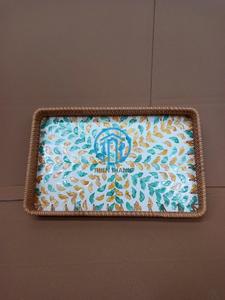 Mother of Pearl Rectangle <b>Tray</b> <b>Large</b> Handmade Shell Mosaic Serving <b>Tray</b> Decorative Home Accent <b>Tray</b> OEM ODM Wholesale - Product Image 2