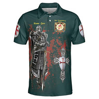Polo personnalisé pour homme avec nom de commanderie, franc-maçon, chevalier templier, broderie personnalisée Sir Knights Fraternal