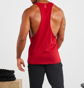 Camiseta sin mangas para hombre, estilo stringer, para gimnasio, de verano, cuello redondo, algodón/fibra de bambú, antibacteriana, de secado rápido. - Product Image 3