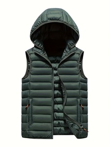 Chaleco acolchado sin mangas para hombre, de alta calidad, con logo de goma, ideal para exteriores. - Product Image 1