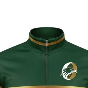 Men <b>Green</b> Gold Hockey Activewear Jacket Polyester Sportswear Team Training Wear Outdoor Game Uniform Performance Athletic Jacket - Product Image 3