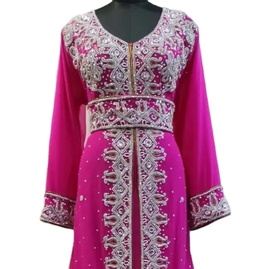 Prom Dresses 2022 Kaftan Abaya Islamic Clothing Embroidery Beaded Kaftan Luxury Dresses Women Elegant Caftan Marocain
