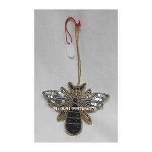 Nuevo Producto de Moda y Alta Demanda: Adorno Colgante para Árbol de Navidad con Diseño de Luna Bordado en Hilo Plateado y Cuentas - Product Image 4