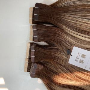 Échantillon gratuit 100g 100% extensions de cheveux brésiliens vierges Remy 8-28 pouces mince ruban adhésif Double trame Balayage couleur cuticule droite - Product Image 3