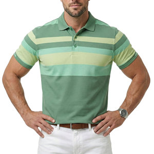 Polos deportivos OEM para hombre, hechos a medida, transpirables, de punto, a rayas, de manga corta, ajustados, al por mayor, para golf. - Product Image 6