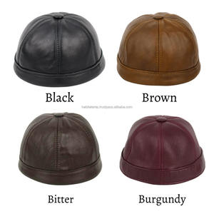 Chapeaux de Baseball personnalisés Bourgogne Réglable Pêcheur Bonnet Crâne Hommes Unisexe Bonnets En Cuir À La Main Casquette De Baseball - Product Image 6