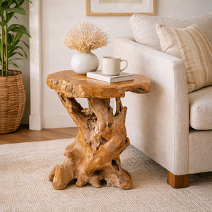 Mesa de Centro ARTERRA Única, Hecha a Mano con Raíz de Teca Rústica, Estilo Antiguo, Mueble Duradero para Sala de Estar - Product Image 3