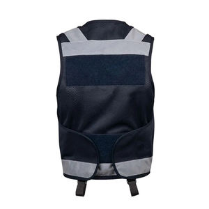 Gilet de sécurité haute visibilité ANSI Classe 3 pour géomètres, en polyester et maille sergé, avec fermeture à boutons-pression, poche frontale et œillets. - Product Image 2