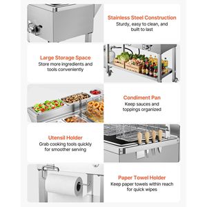 Friggitrice Commerciale da Esterno con 2 Bruciatori a Propano (11.600 BTU Ciascuno) e Vasche Riscaldanti per Alimenti da 1/3 del Formato Standard, per Frittura Profonda e Utilizzo Multiuso - Product Image 6