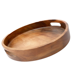 Plateau rond en bois d'acacia Kalea - Product Image 1
