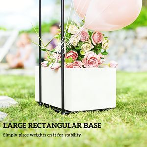 Arco da Giardino in Acciaio Nero da 2,4 m con Base Grande, Supporto per Arco Nuziale e Traliccio per Piante Rampicanti - Product Image 4