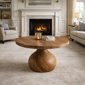 Table basse Luxali moderne en bois massif, style antique, faite à la main, écologique, durable, facile à nettoyer, unique pour le salon C002 1 - Product Image 1