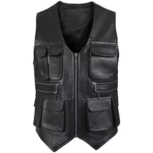 Nouveau design, veste en cuir d'hiver pour homme, style décontracté, respirante, de haute qualité, pour l'extérieur, style moto, personnalisable. - Product Image 1