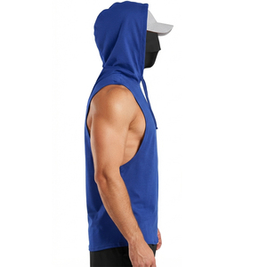 <b>Mens</b> Muscle Top <b>Sleeveless</b> Fitness <b>Hoodie</b> Moisture Wicking Athletic Tank Custom OEM ODM Wholesale Sport Apparel Supplier Factory - Product Image 3
