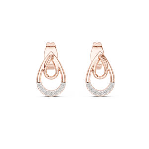 Boucles d'oreilles clous en or blanc 14 carats avec diamants de laboratoire ronds pour femmes |   Vêtements de fiançailles |   Nouveau diamant cultivé - Product Image 3