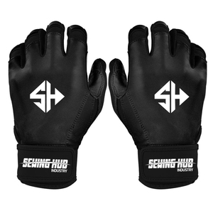 Gants de frappeur de baseball personnalisés avec nom de marque, antidérapants, paume noire simple, pour jeunes et adultes, pour T-ball et softball, directement de l'usine - Product Image 1