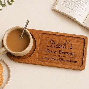 Bandeja de Servir de Madera Sostenible Personalizada, Rectangular, Barnizada y Grabada, para Escritorio y Sala de Estar, Almacenamiento de Té y Galletas - Product Image 1