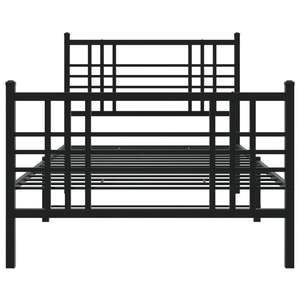 Base de Cama Doble de Acero Negro, Diseño Rectangular Tradicional, Serie de Camas Metálicas - Product Image 4