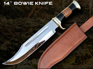 Couteau de chasse Bowie LEGACY BLADES de qualité supérieure en acier à haute teneur en carbone, manche en cuir fait main, lame fixe à pointe tombante, OEM ODM - Product Image 6