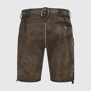 Pantalon court authentique en toile de style formel foncé avec design à motif genouillère, en cuir bavarois de la meilleure qualité pour hommes, vente en gros - Product Image 2