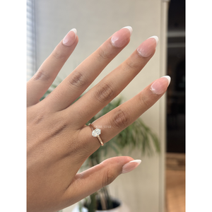 Elegante Anillo Solitario con Diamante Ovalado Creado en Laboratorio de 0.71CT VS EF, Oro Sólido, Joyería de Compromiso, Regalo Nupcial para Mujer - Product Image 1